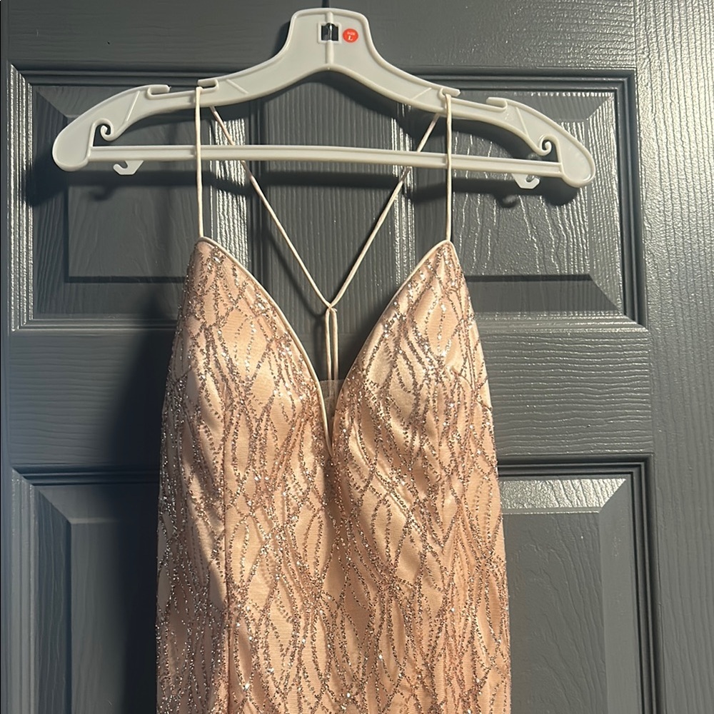 Elegant Peach Evening Dress